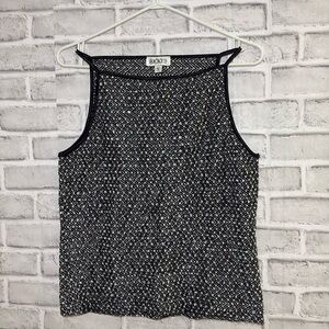 Ricki’s sleeveless textured large blouse, A-line black silver
